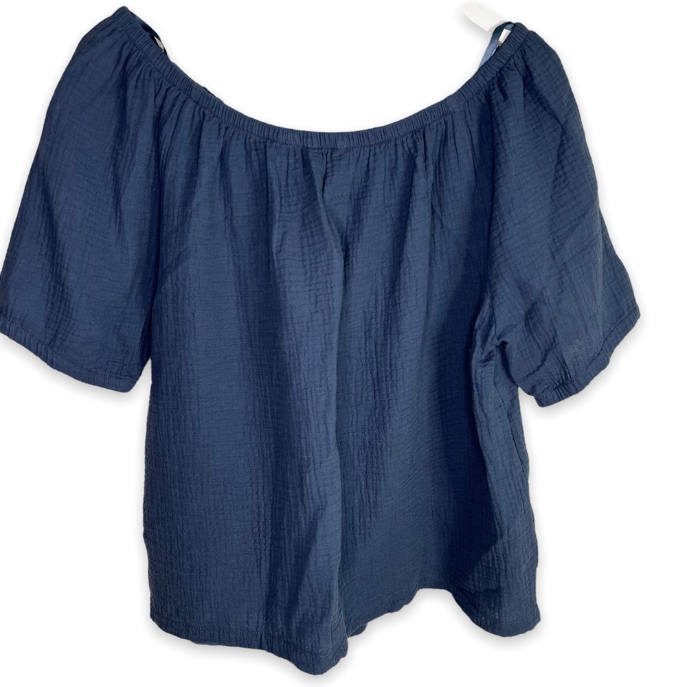 NEW JL Jules & Leopold Blue Off The Shoulder Casual Blouse Plus Size 1X